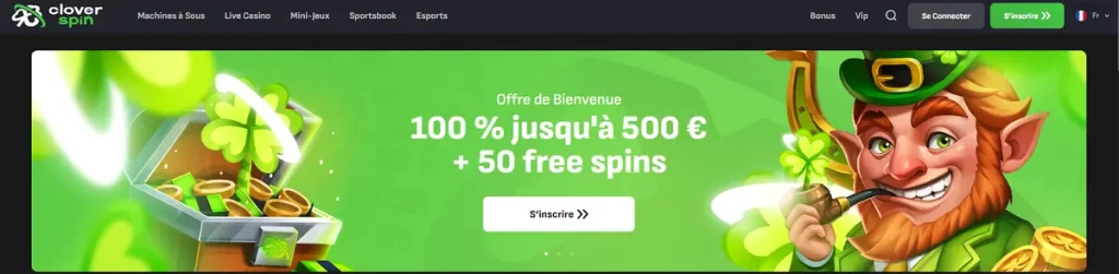 Offre de bienvenue disponible sur Cloverspin